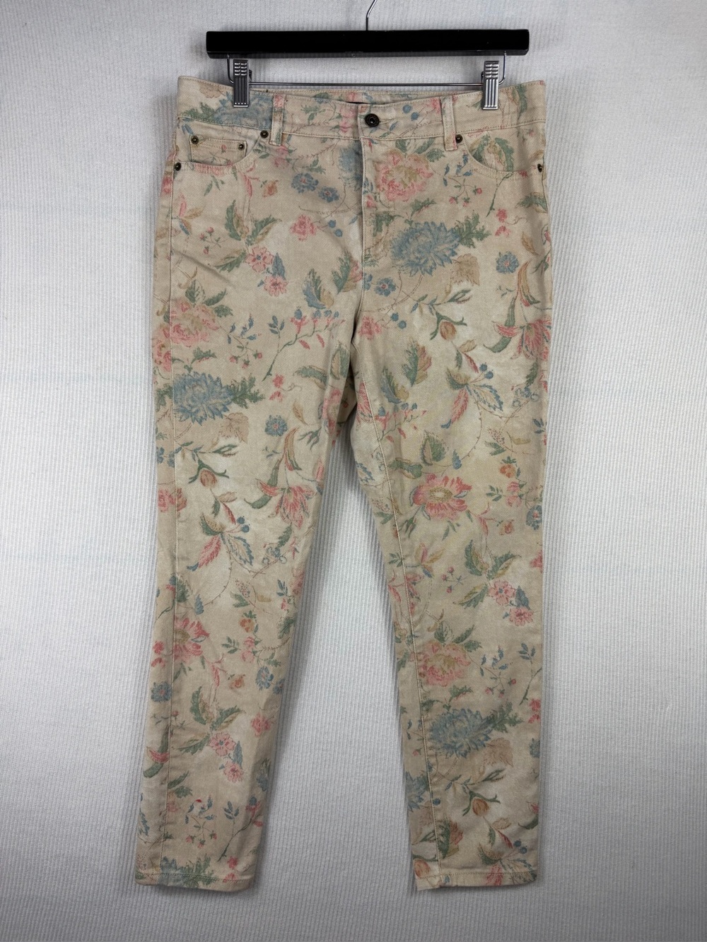 Lauren Ralph Lauren Floral Print Premier Skinny Ankle Jeans Size 10 Cottagecore - Picture 2 of 14